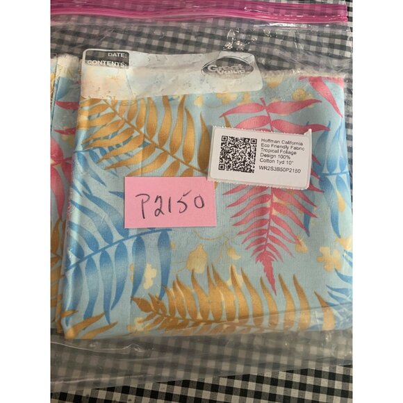 Hoffman California Eco Friendly Fabric Tropical Foliage Design 100% Cotton 1yd 1 - Picture 12 of 13